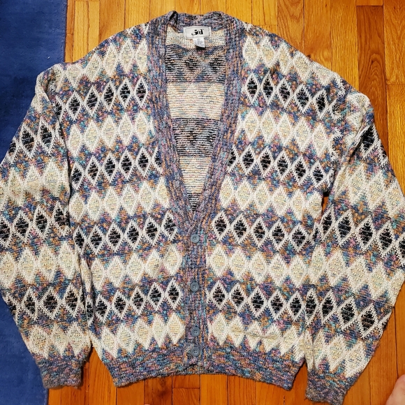 Jed Other - Men's Jed Vintage 80's Multicolor Cardigan Sweater
